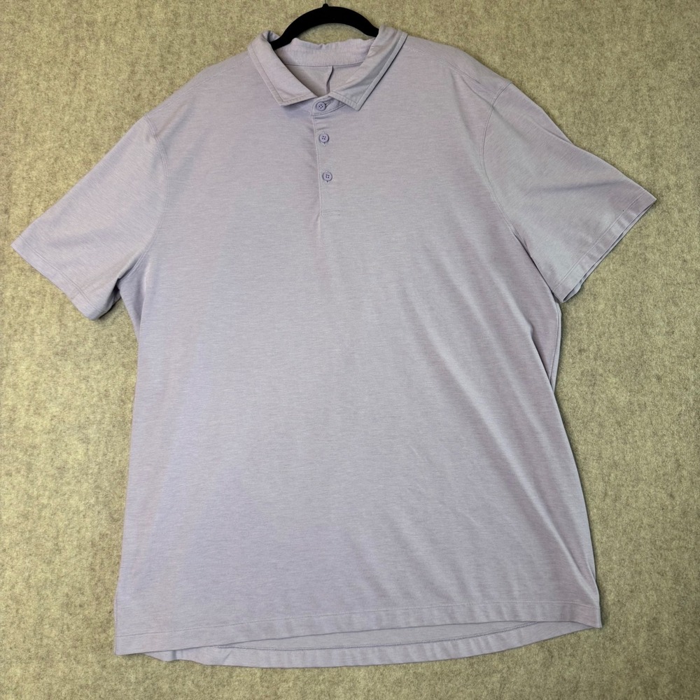 Lululemon Evolution Polo Shirt Mens XL Lavender Short Sleeve Golf Athletic